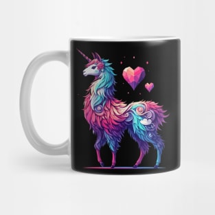 Trendy doodle rainbow llamacorn unicorn llama of love Mug